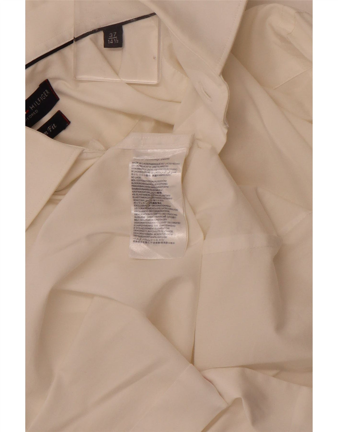 Tommy Hilfiger Skræddersyet skjorte herre str. 37 14 1/2 Lille råhvid bomuld