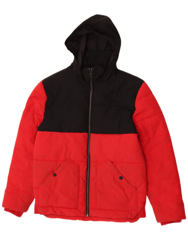 Marks & Spencer Herre hættepolstret jakke UK 38 Medium Red Colourblock