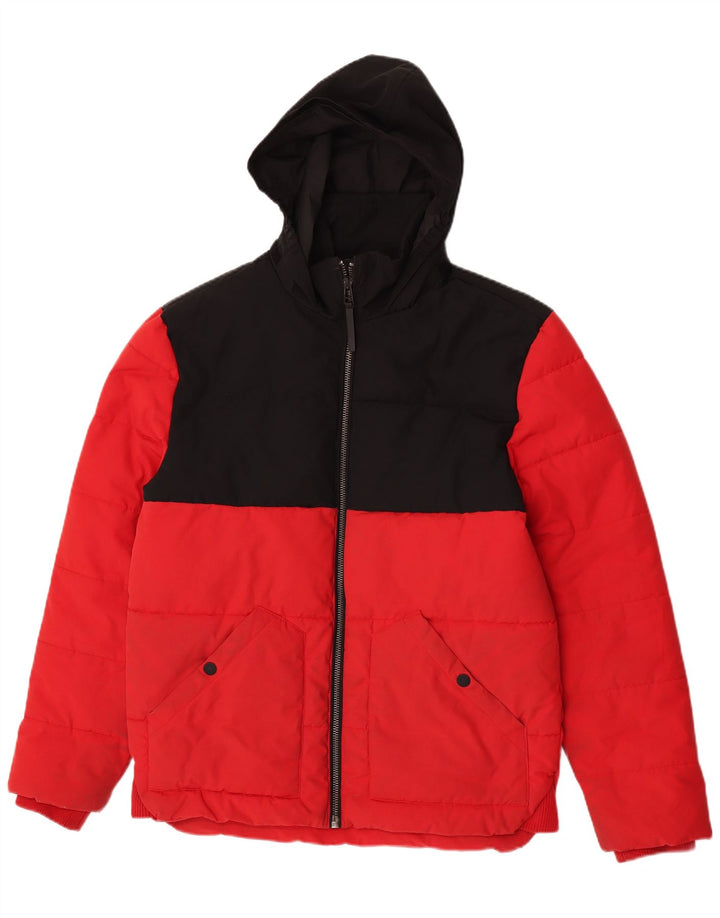 Marks & Spencer Herre hættepolstret jakke UK 38 Medium Red Colourblock
