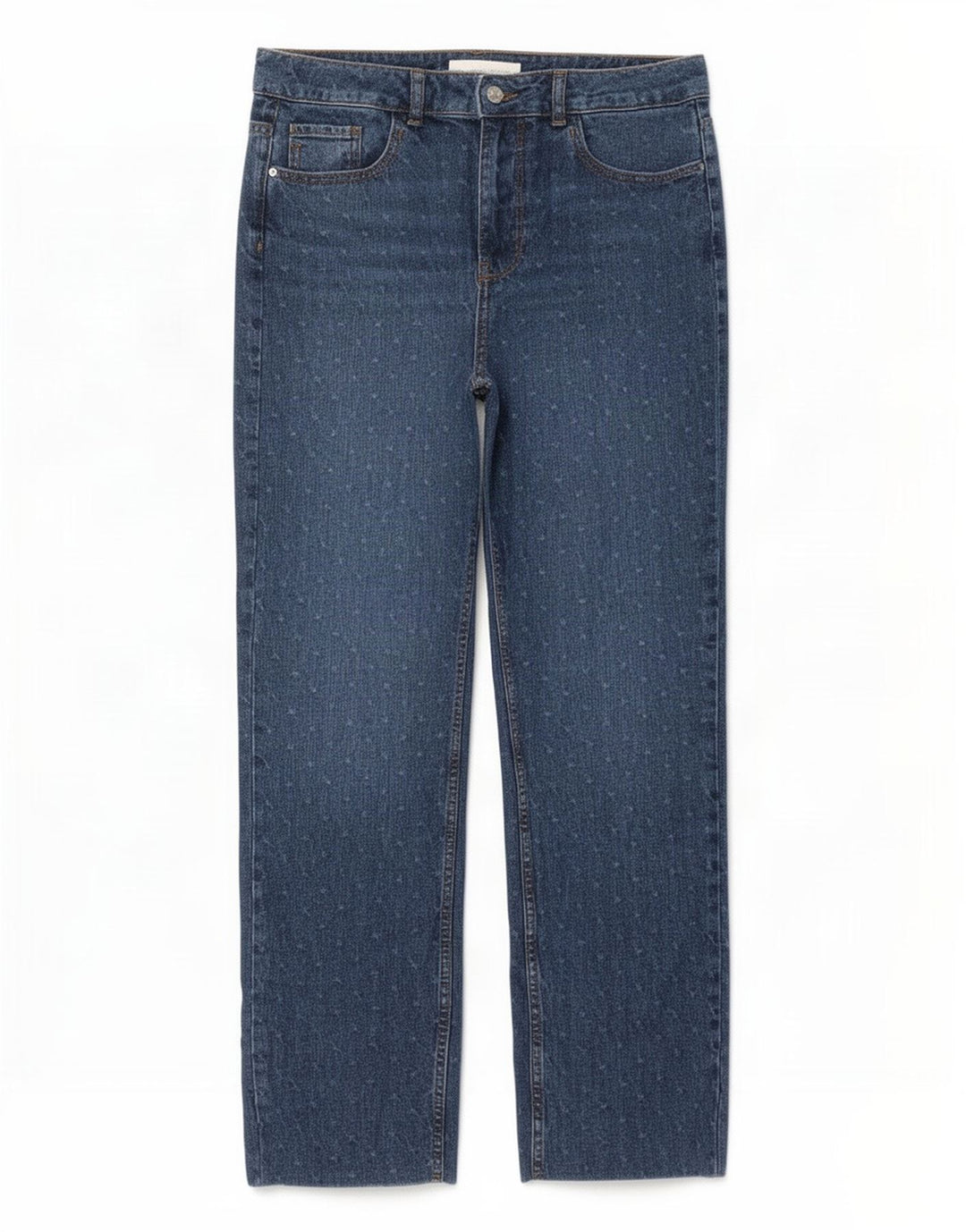 Zara Dame Straight Jeans EU 38 Small W28 L28 Blue Spotted