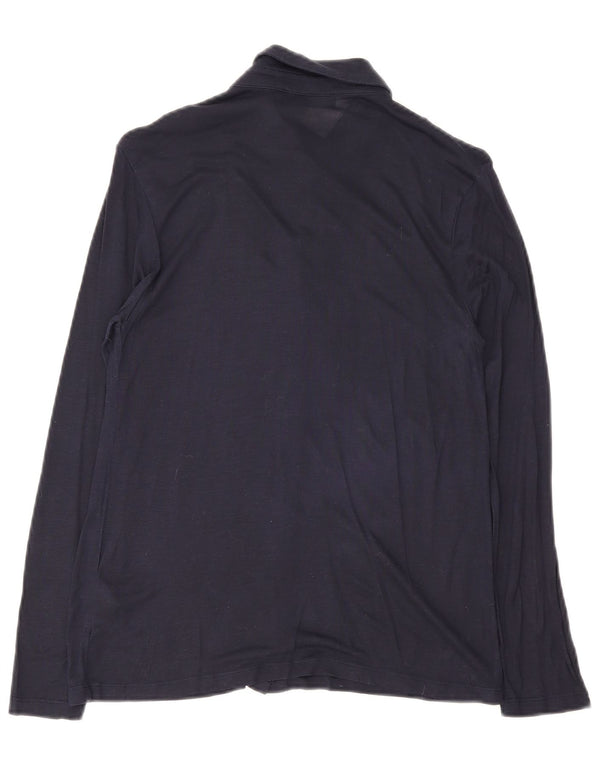 Marks & Spencer Womens Shirt UK 10 Small Navy Blue Viscose