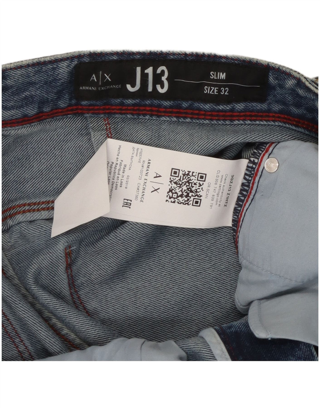 Armani Exchange Herre Slim Jeans W32 L32 Blå Bomuld