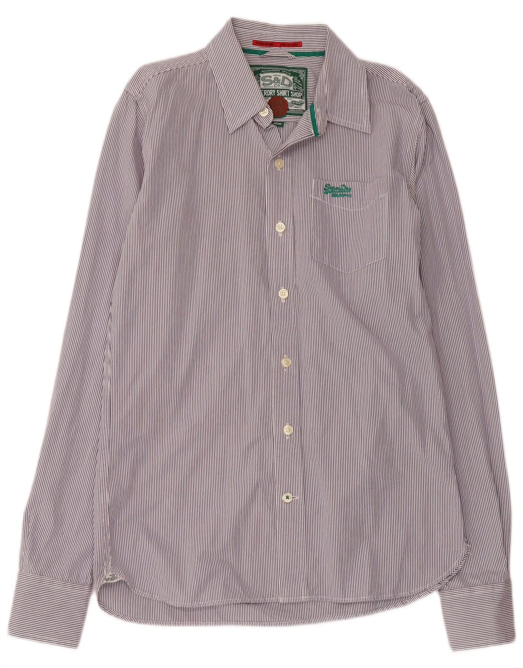 SUPERDRY herreskjorte medium lilla nålestribet bomuld