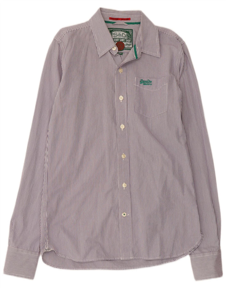 SUPERDRY herreskjorte medium lilla nålestribet bomuld