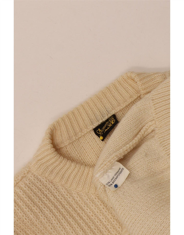 Donatella Dame Cardigan Sweater UK 16 Stor Beige Virgin Wool