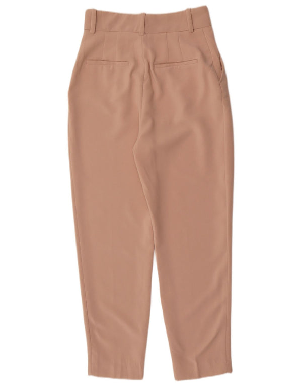 Zara Kvinder Højtaljet tilspidsede Casual Bukser Små W26 L28 Beige