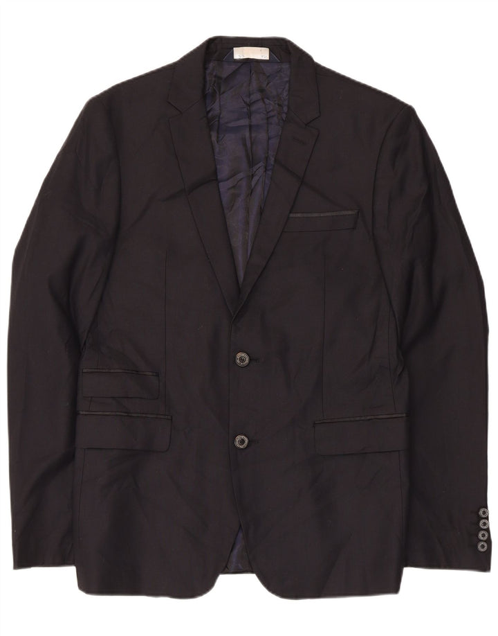 ZARA Herre 2-knaps blazerjakke EU 50 Medium Navy Blue