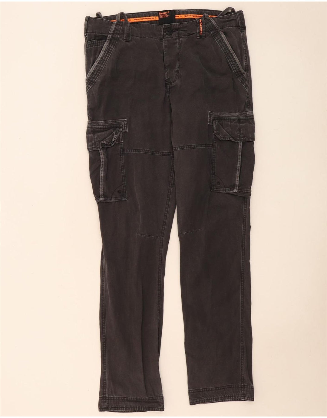 SUPERDRY Herre Slim Cargo Bukser Large W36 L33 Grå Bomuld