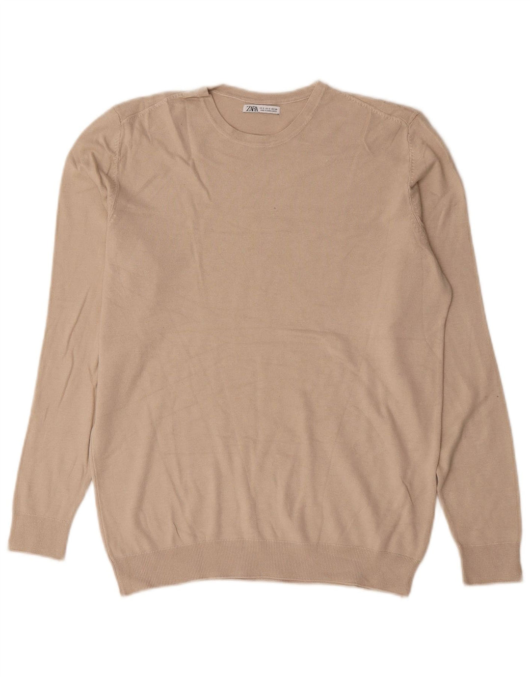 Zara Herre sweater med rund hals, lille beige