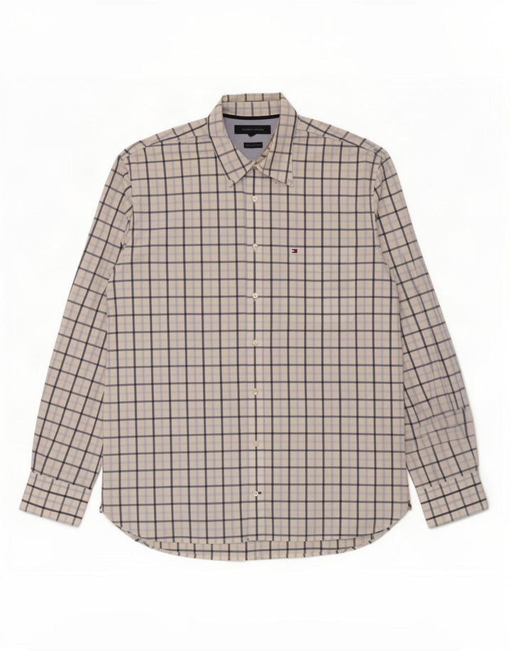 Tommy Hilfiger Herreskjorte XL Hvid ternet bomuld