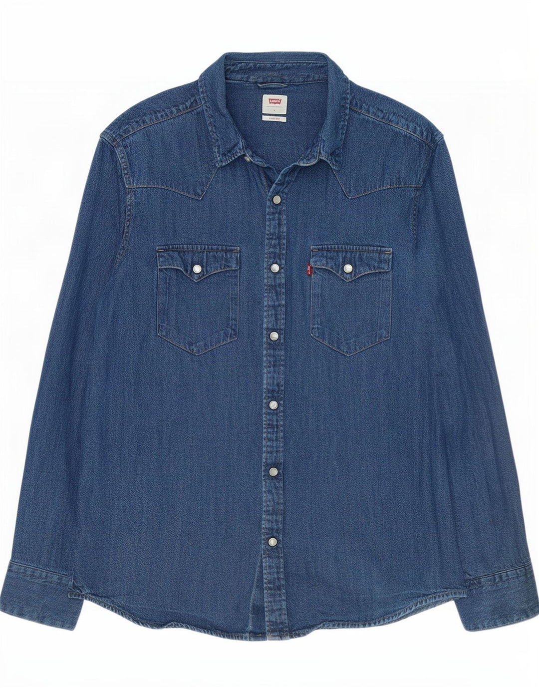 Levi's Standard denimskjorte til mænd, stor blå bomuld