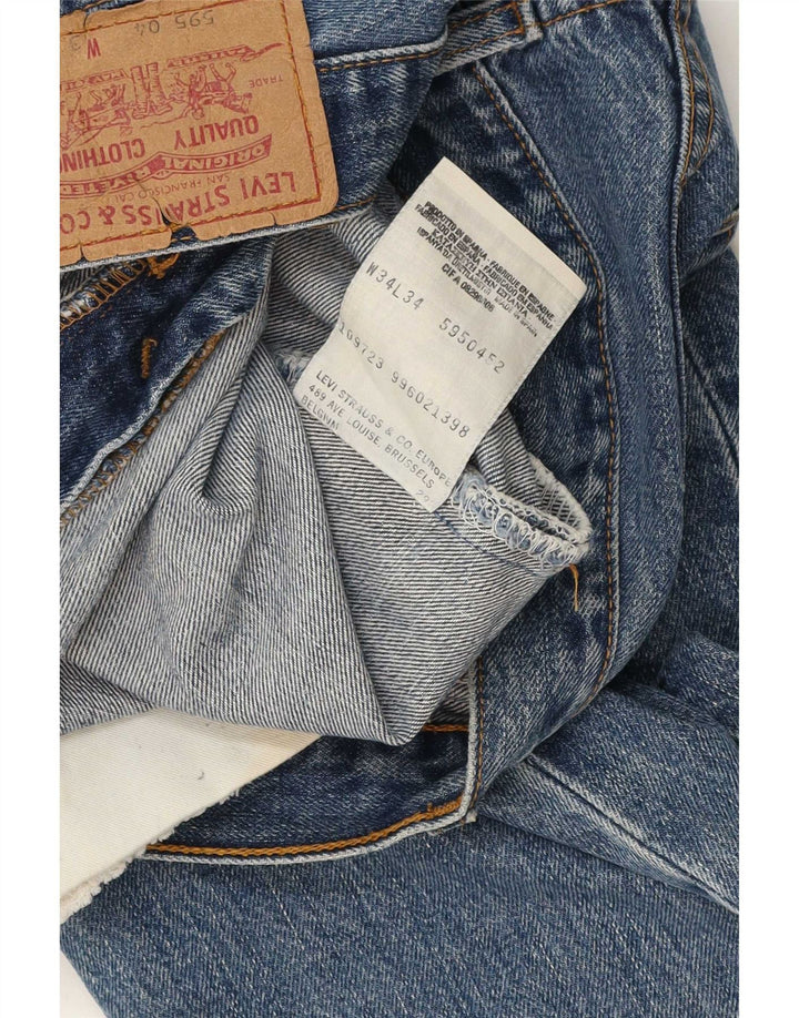 Levi's Herre 595 Straight Jeans W34 L29 Blå Bomuld