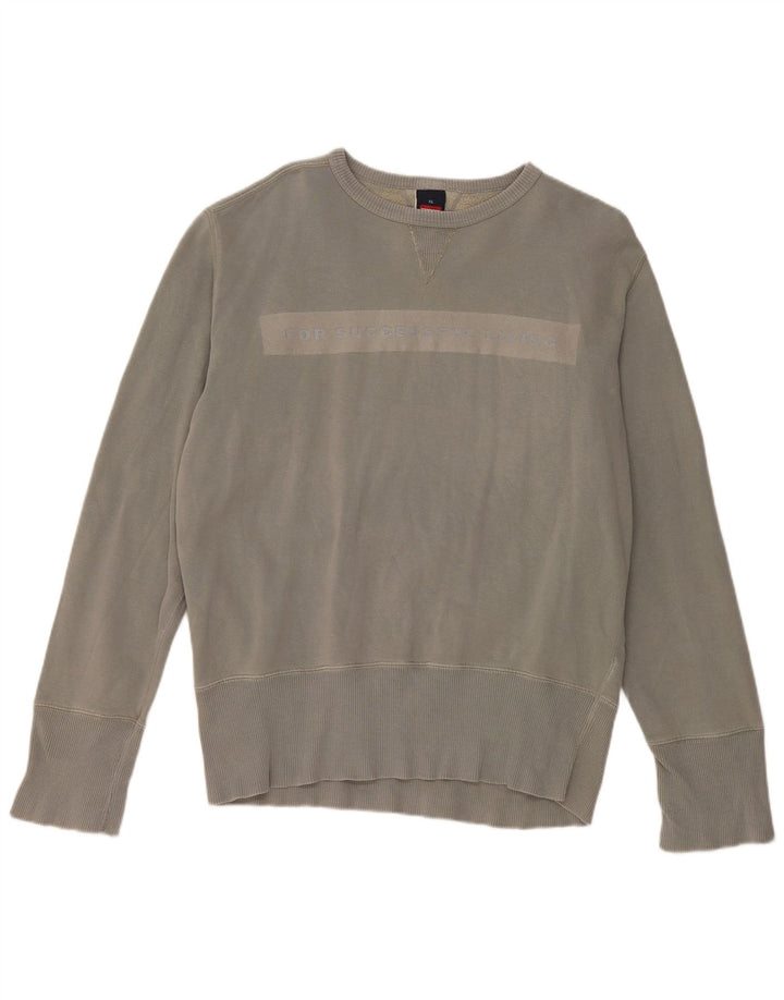 Diesel Herre Grafisk Sweatshirt Jumper XL Grå
