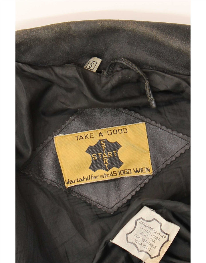 Vintage herre læderjakke UK 36 Lille sort læder