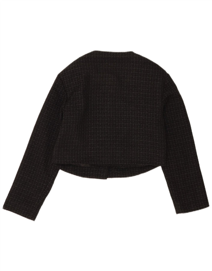 Abercrombie & Fitch Dame Crop Blazer Jacket UK 10 Small Black Check