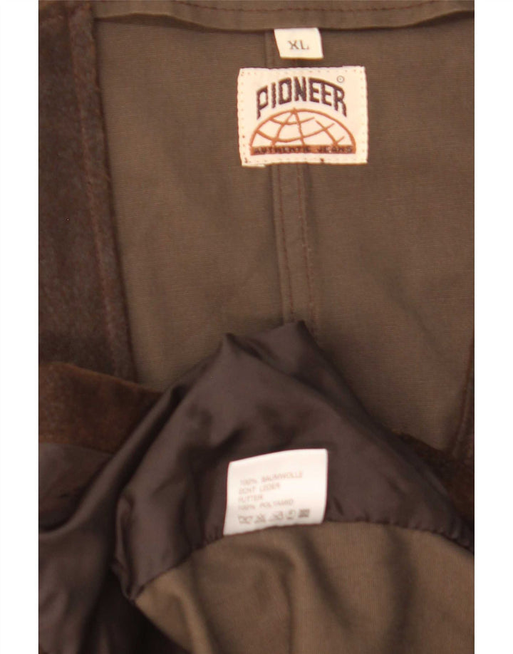Pioneer herre ruskind vest XL brunt læder