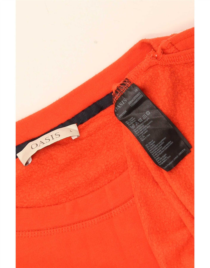 Oasis Dame Sweatshirt Jumper UK 16 Large Orange Viscose