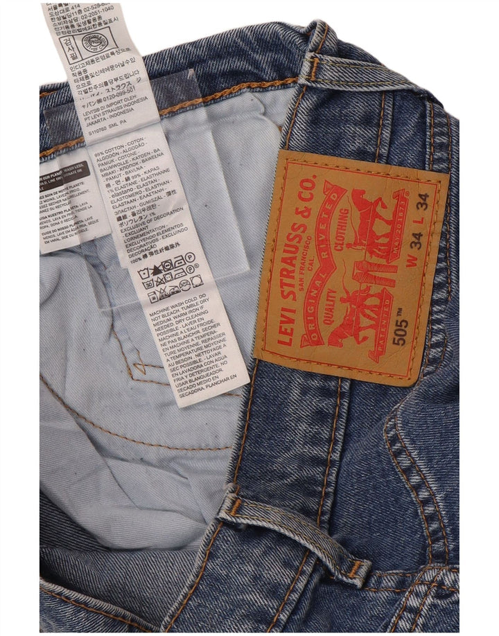 Levi's Herre 505 Straight Jeans W34 L34 Blå Bomuld
