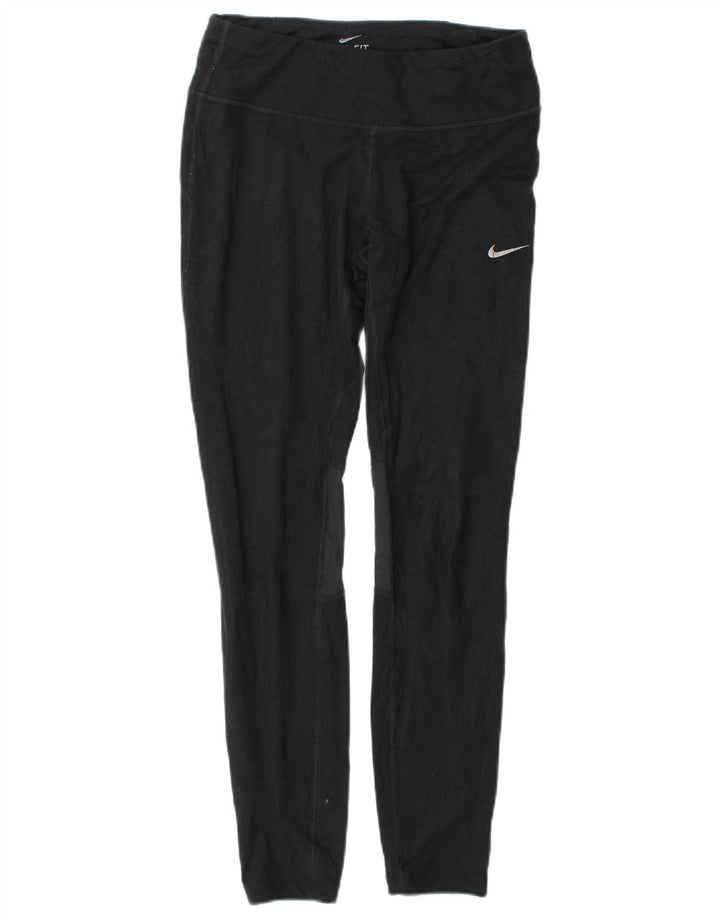 Nike Dame Leggings UK 10 Small Black Colourblock