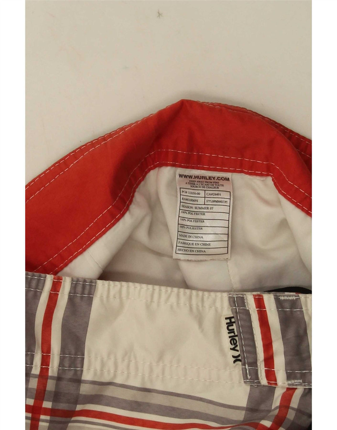 Hurley Herre grafiske svømmeshorts Store hvidternede polyester