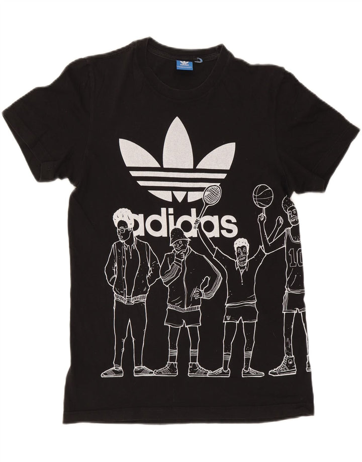 Adidas Herre grafisk T-shirt top lille sort bomuld