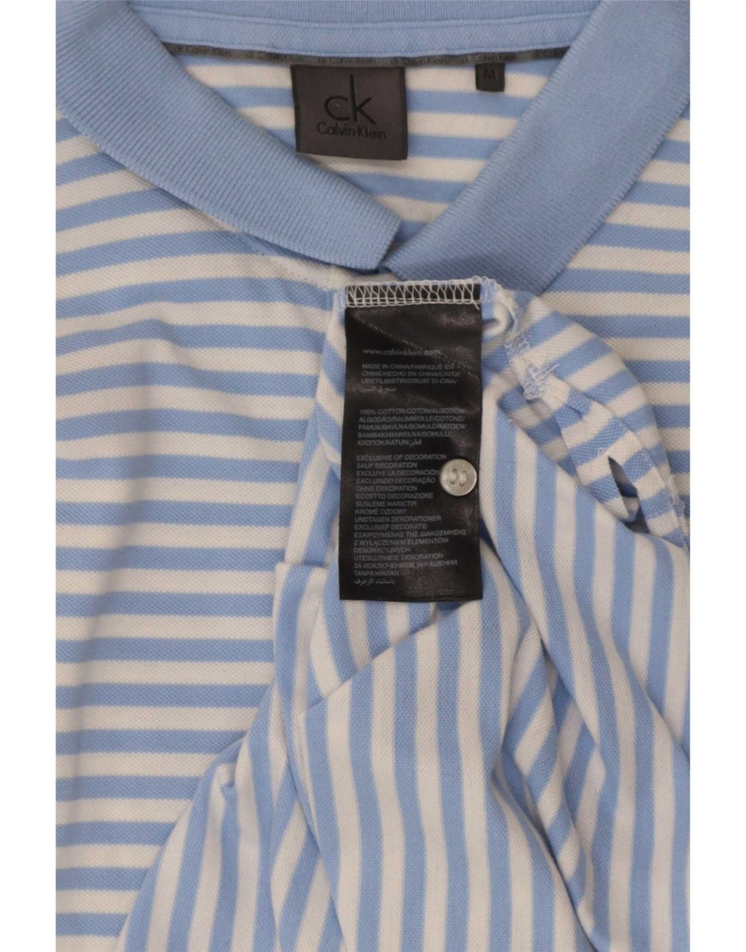 Calvin Klein Herre Kortærmet Regular Fit Polo Shirt Medium Blå Stribet