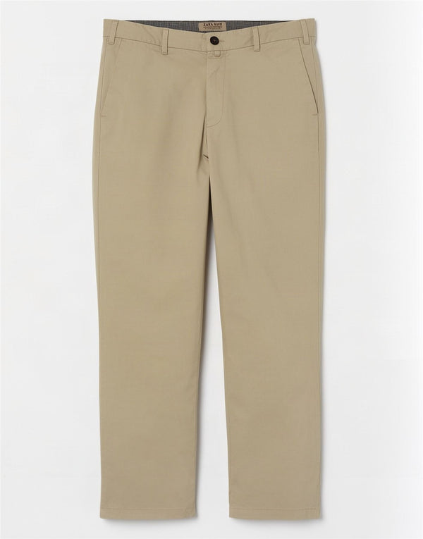 Zara Herre Lige Chinobukser EU 42 Large W32 L30 Beige