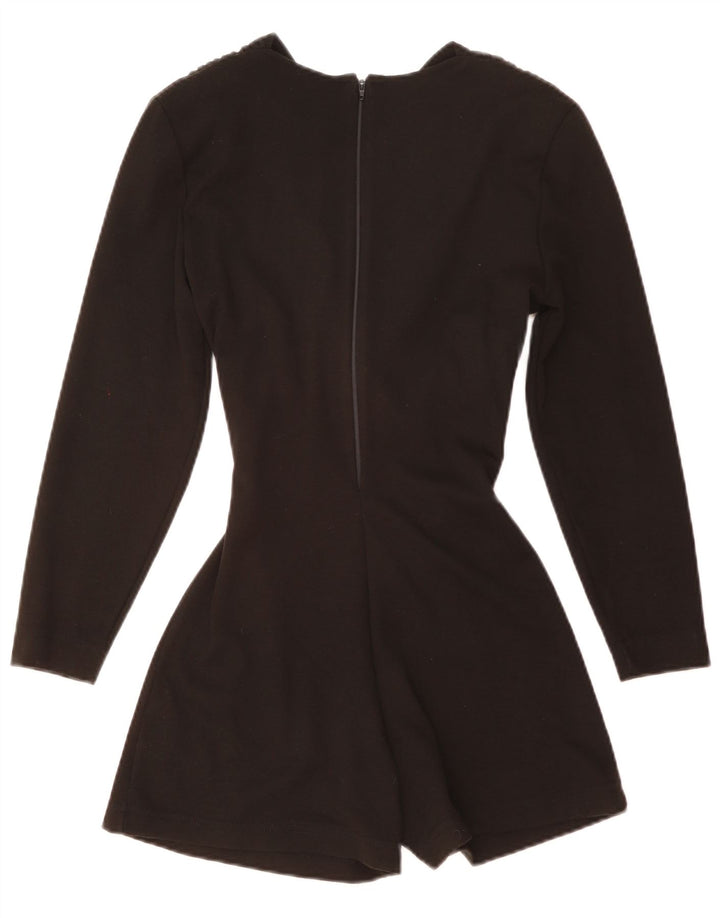 Vintage Dame Langærmet Playsuit UK 8 Small Black