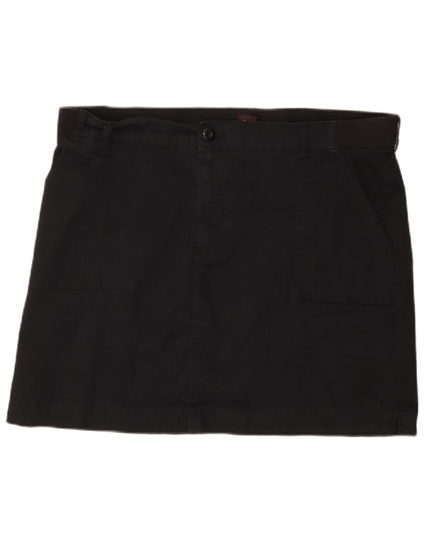 Lee Dame Lavtalje Mini Nederdel UK 20 2XL W40 Sort Bomuld