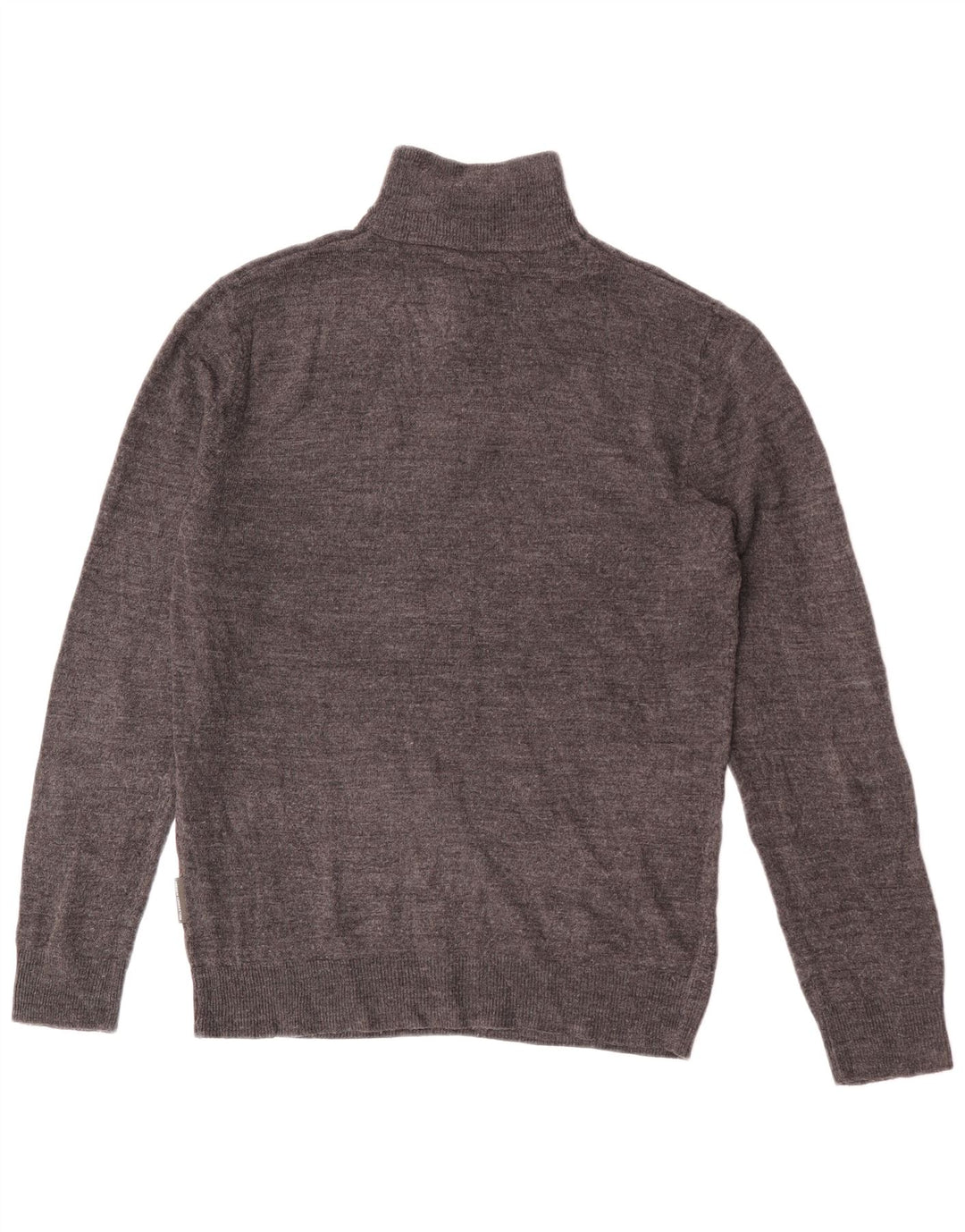 French Connection Herre Zip Neck Jumper Sweater Stor Grå Flecked Akryl