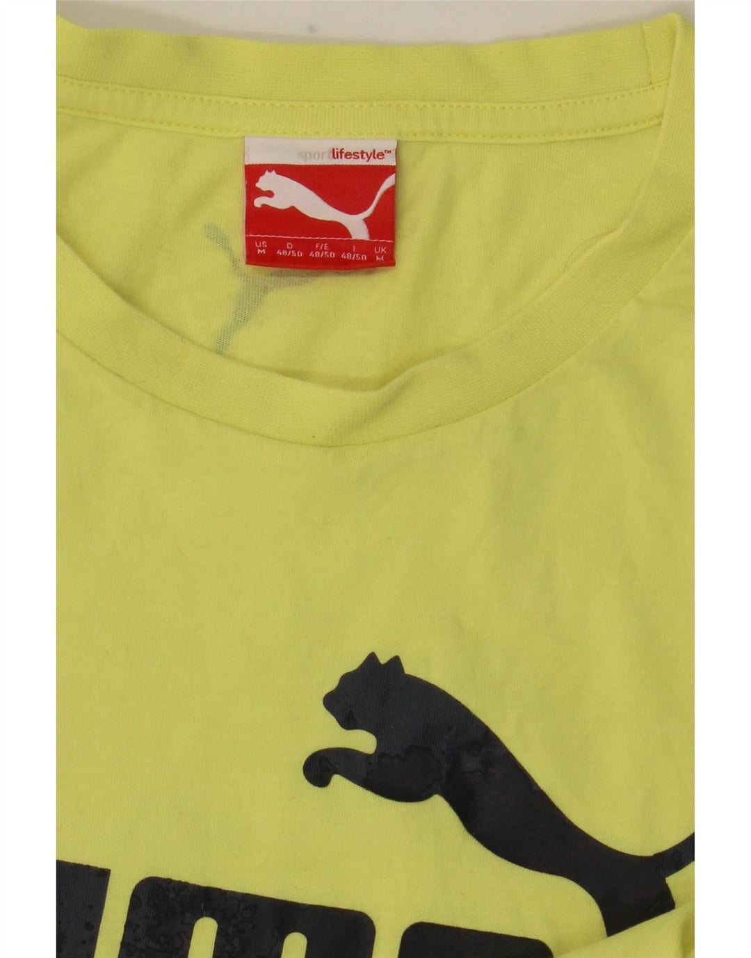 Puma Herre Grafisk T-Shirt Top Medium Gul