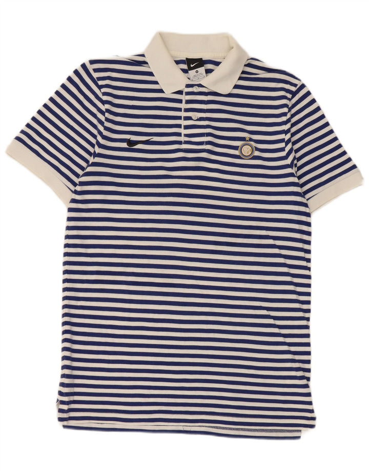 Nike Herre Inter Milan Polo Shirt Medium Navyblå Stribet bomuld