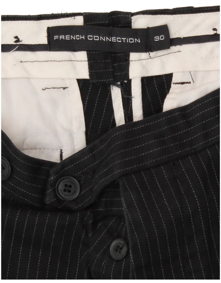 French Connection Herre Chino Shorts W30 Medium Sort Nålestribet Bomuld