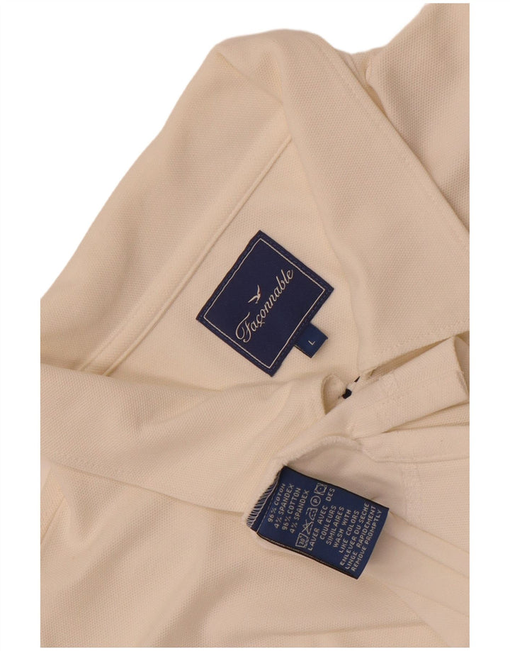 Faconnable Langærmet Polo Shirt til mænd Stor hvid bomuld