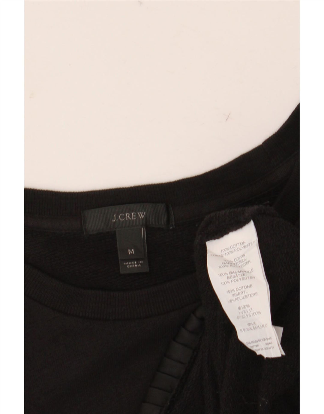 J. CREW Dame Sweatshirt Jumper UK 14 Medium Sort Bomuld
