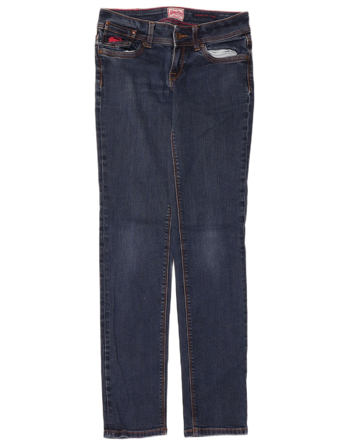 Superdry Dame Cigarette Slim Jeans W28 L32 Marineblå Bomuld