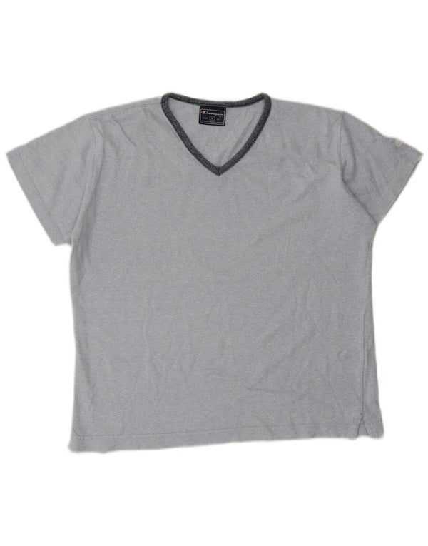 Champion Womens T-Shirt Top UK 14 Medium Blue Cotton