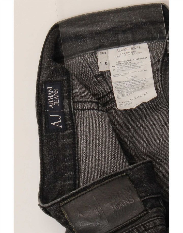 Armani Dame Straight Jeans W32 L33 Grå Bomuld