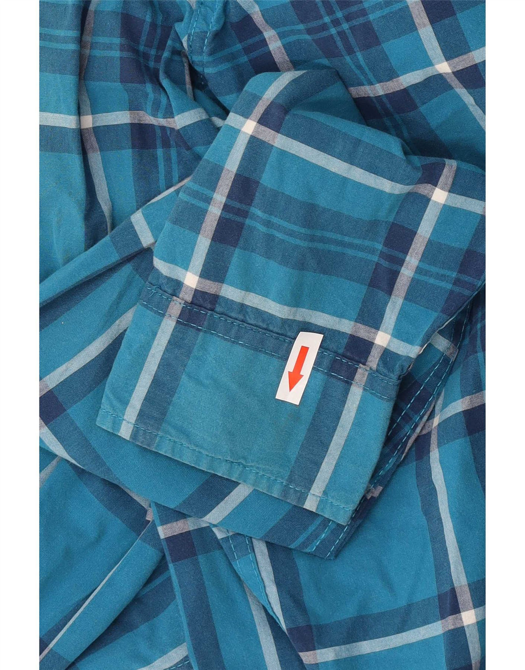 Hollister herreskjorte stor blå plaid bomuld