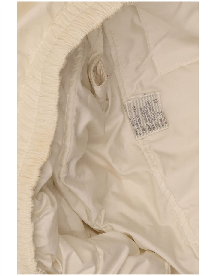 Vintage Herre Loose Fit Polstret Gilet UK 38 Medium White Polyester