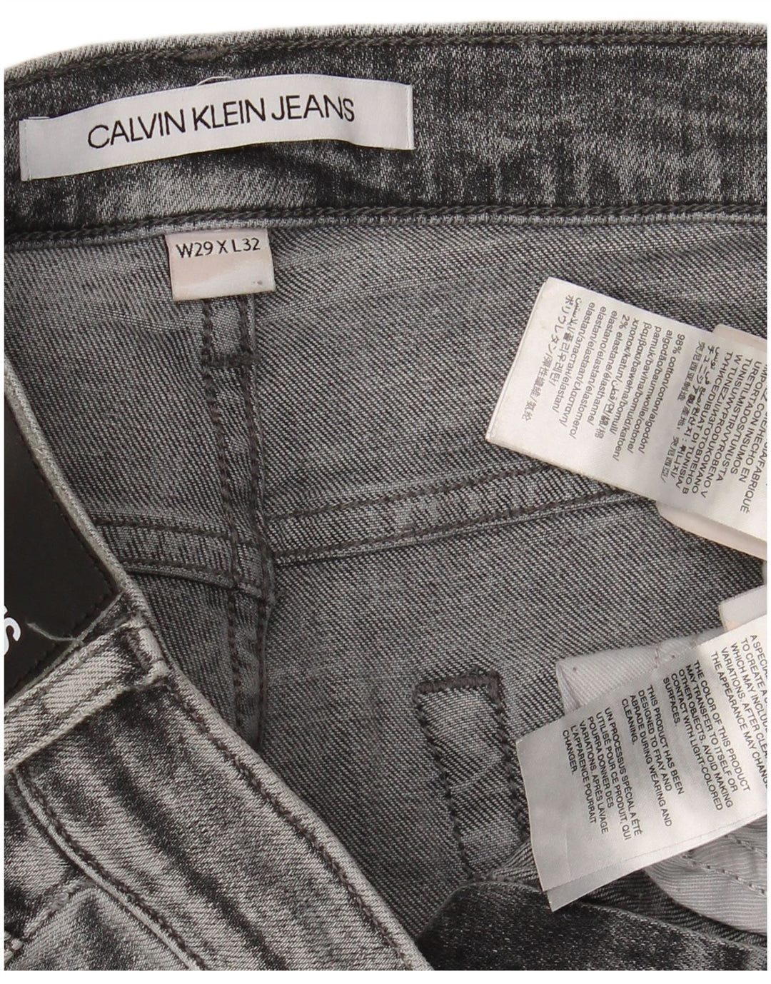 CALVIN KLEIN Kvinder Distressed Slim Jeans W29 L32 Grå Bomuld