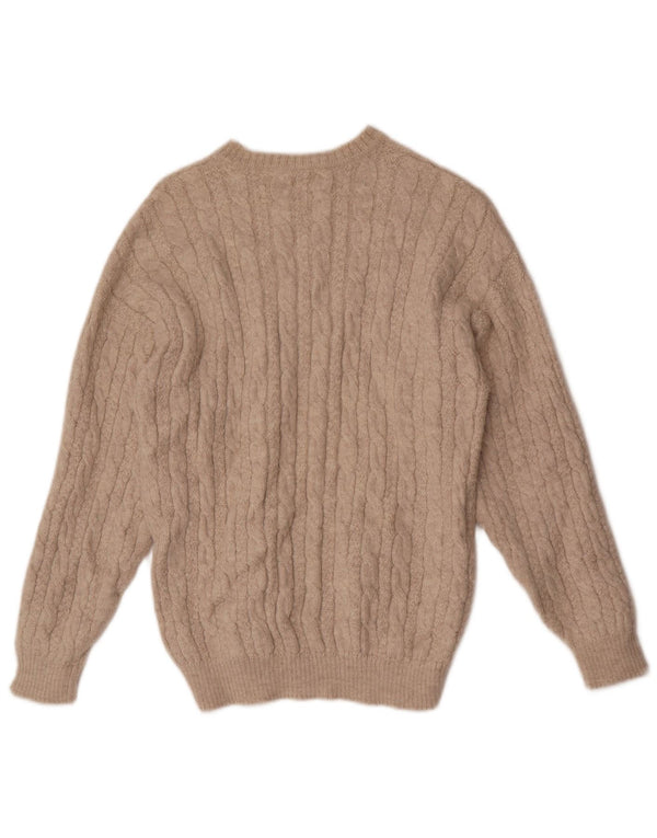 Colmar Dame Grafisk Boat Neck Jumper Sweater UK 12 Medium Beige Geometrisk