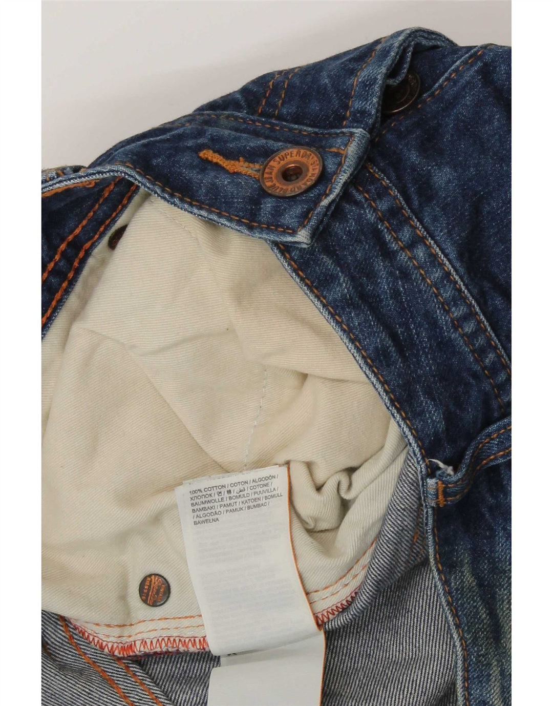 Superdry Straight Jeans til mænd W34 L32 blå bomuld
