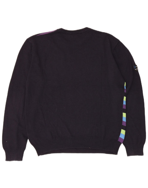 Quiksilver drenge sweater med rund hals 13-14 år sort stribet akryl