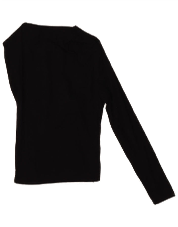 Zara Womens Crop One Shoulder Top UK 8 Small Black Linen
