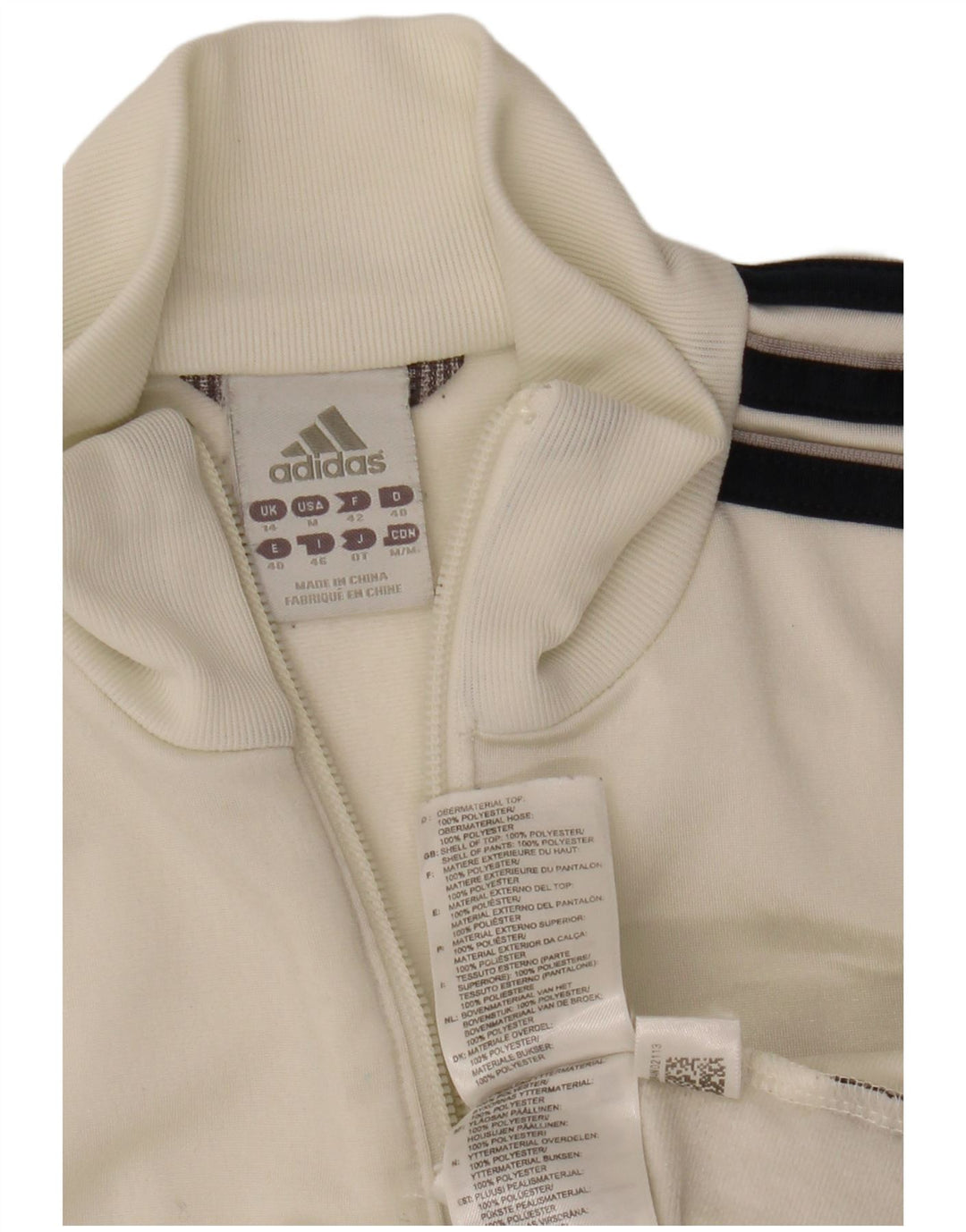 ADIDAS træningsdragt topjakke til kvinder UK 14 Medium White Polyester