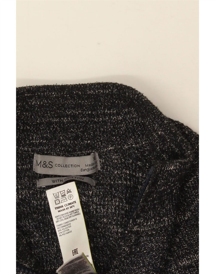 MARKS & SPENCER Herre cardigan sweater XL Grå Flecked Polyester