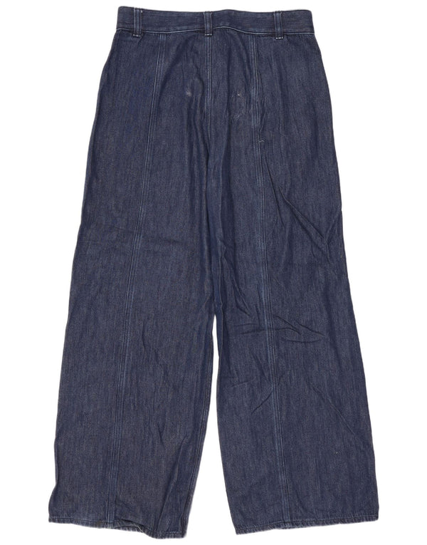 Cos Højtaljede Jeans med brede ben til kvinder EU 40 Medium W34 L30 Marineblå Bomuld