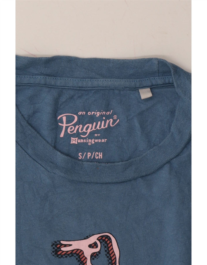 PENGUIN Mens Graphic T-Shirt Top Small Blue Vintage Penguin and Second-Hand Penguin from Messina Hembry 
