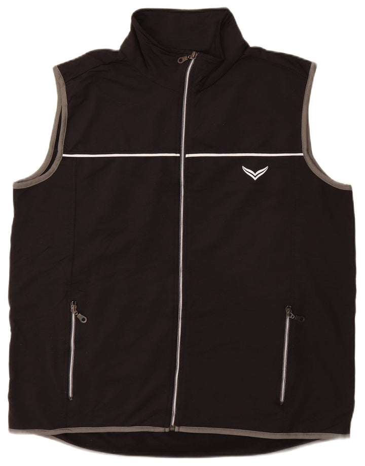 TRIGEMA Herre grafisk ærmeløs træningsdragt Topjakke Stor sort polyester